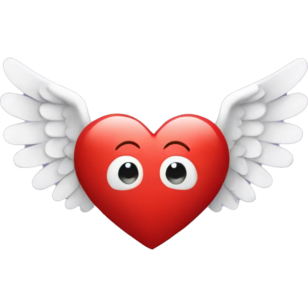 Red heart with angel wings  emoji