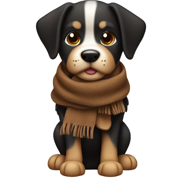 Dog black and brown with a scarf emoji
