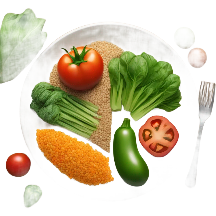 plate with healthy food emoji