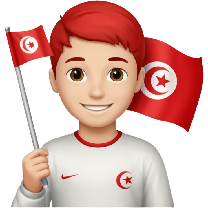 a boy holding tunisia flag emoji