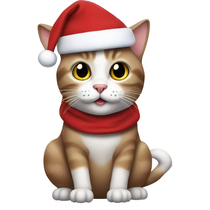 cat dressed as santa claus emoji