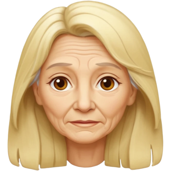 Femme 70 ans blonde cheveux long emoji