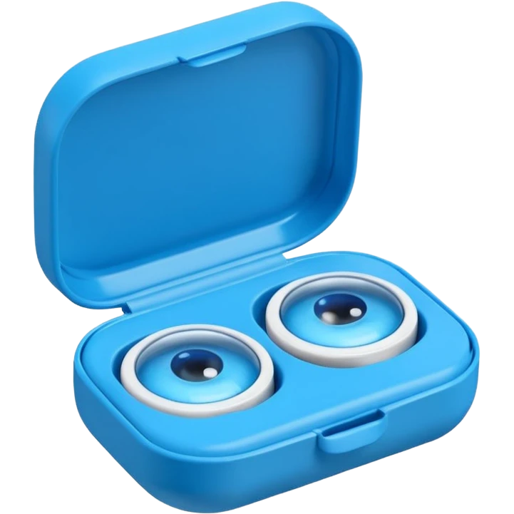 2 contact lenses travel mini case emoji