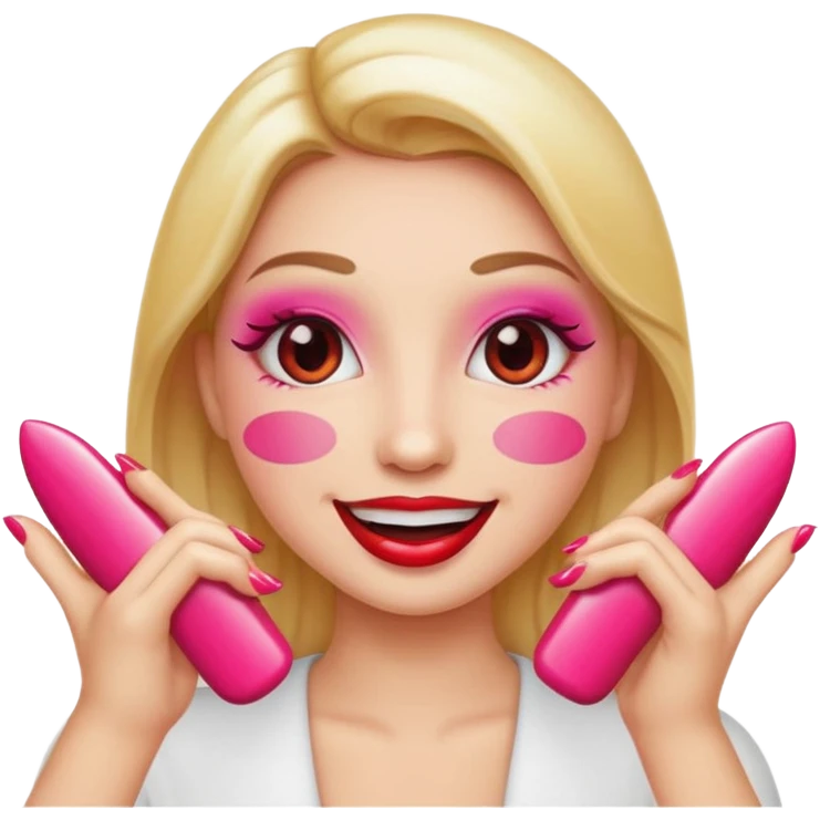 Sassy emoji nails 💅🏼+😉+👄 emoji