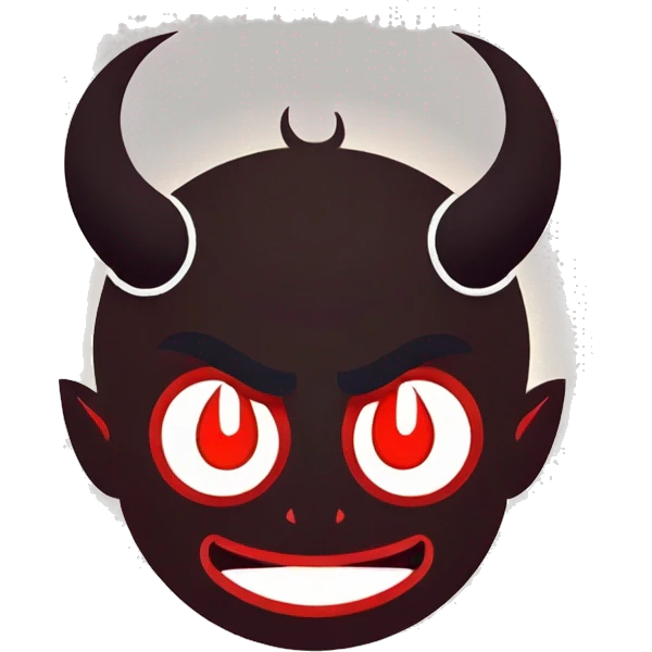 Devil with romantic eyes emoji