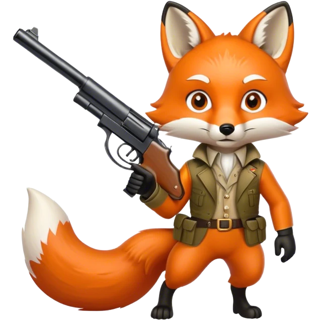 Fox with gun emoji