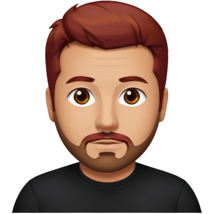 Joey Fatone brown eyes, dark red hair, black shirt emoji