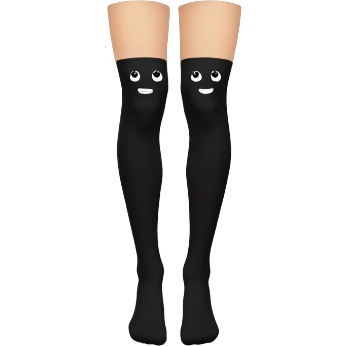  Plain Black over knee socks emoji
