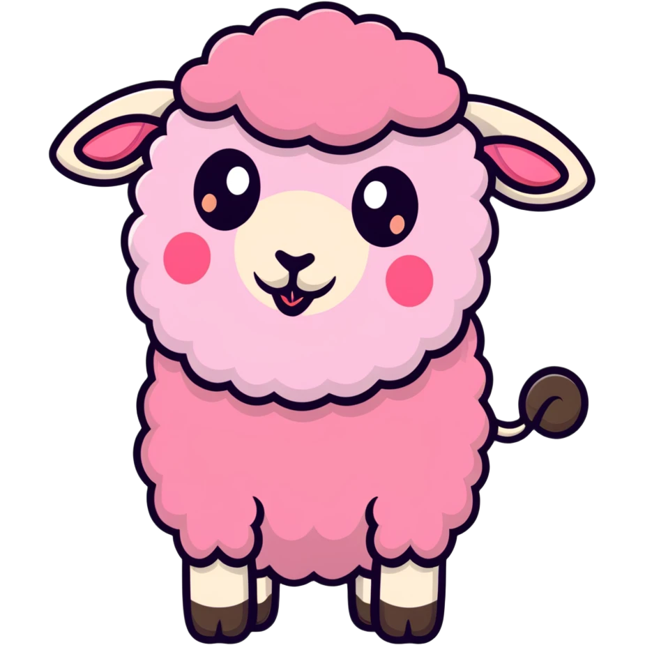 pink sheep with tongue out emoji