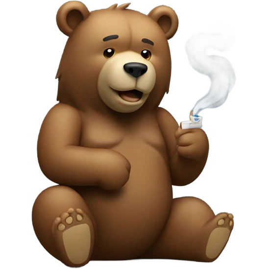 Bear smoking a joint  emoji