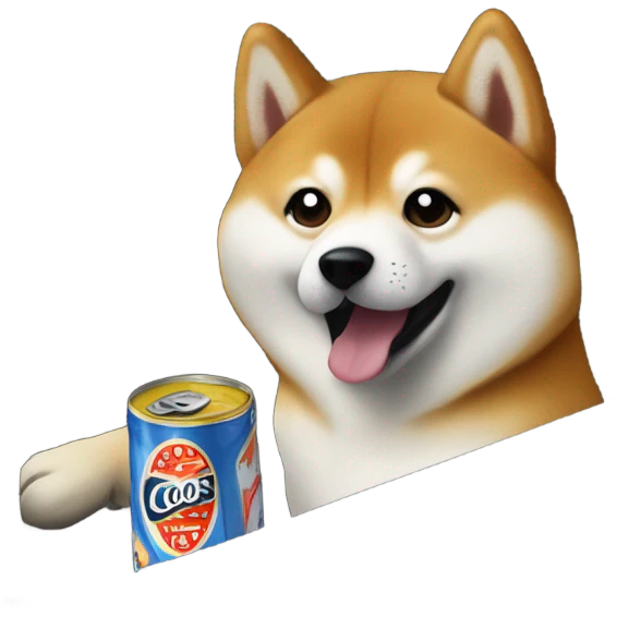 Shiba Inu driving Corvette convertible drinking Coors whole car emoji