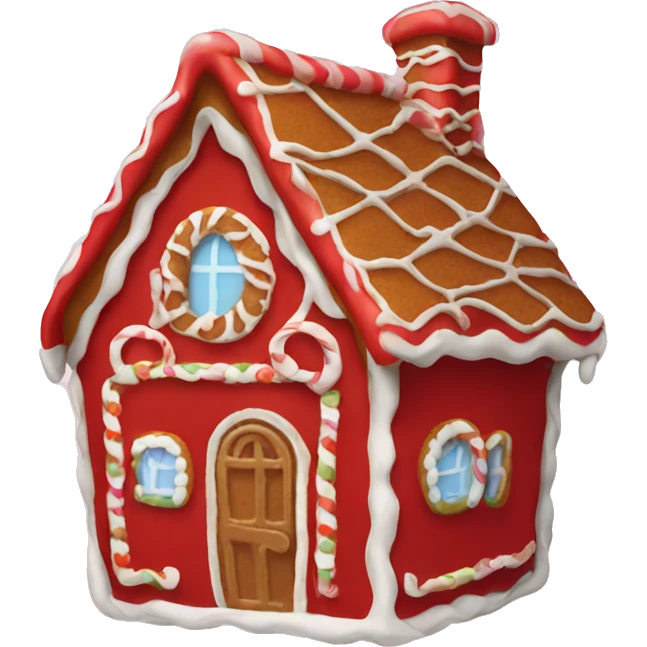 Red gingerbread house  emoji