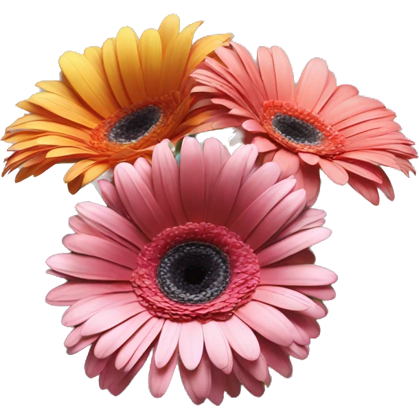 Three gerbera in a bouquet  emoji