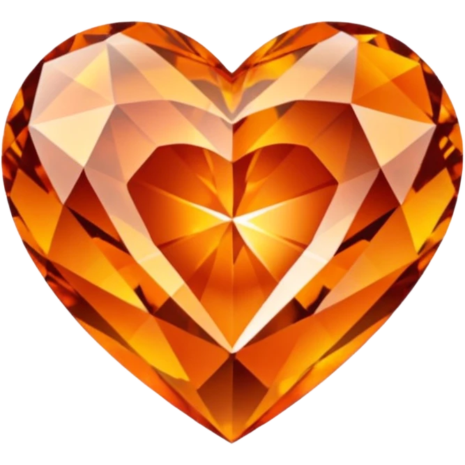 Crystal Orange Diamond Heart emoji