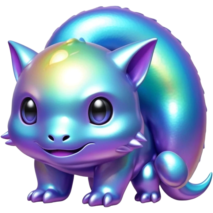 Metallic glossy complex iridescent aesthetic-scenery-Fakémon-creature emoji