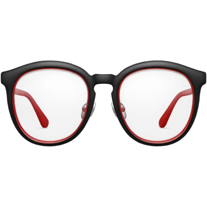 Red Glasses with subtle shine and curved frame edges. emoji
