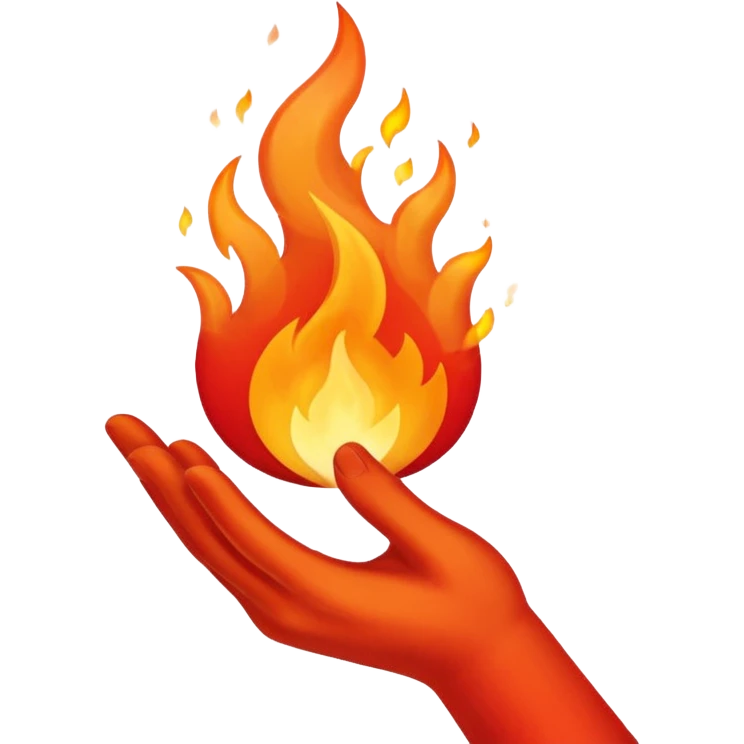 Make a hand gesture like fire emoji
