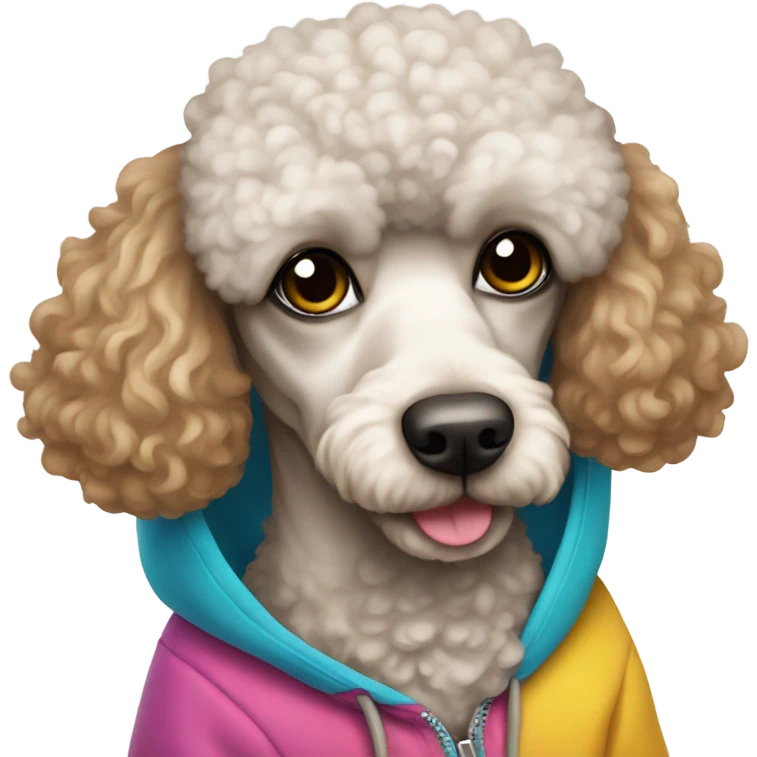 Poodle wearing a hoodie  emoji