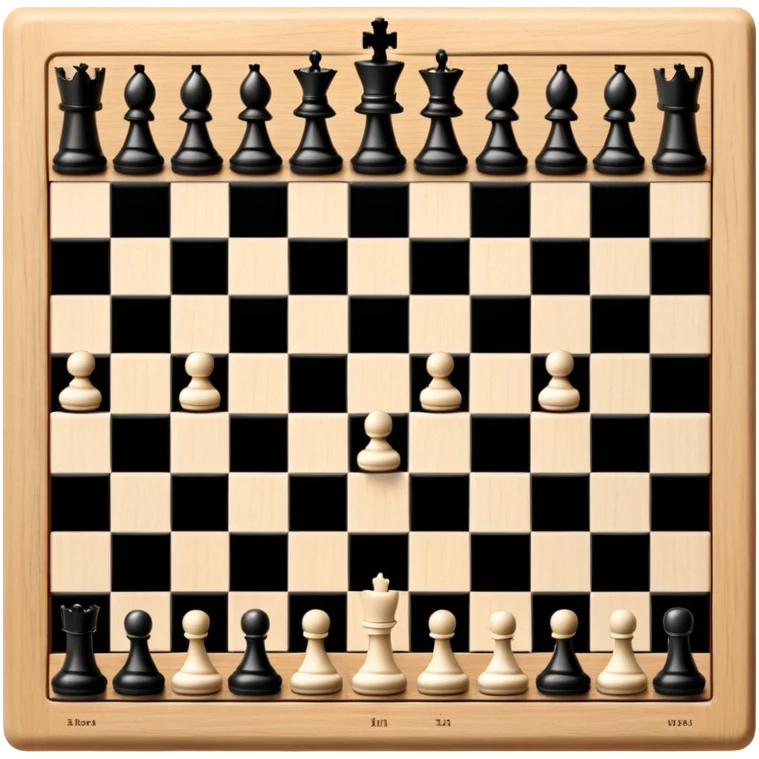 A chessboard with a few strategically placed pieces, including a king, queen, and pawns. The scene highlights the classic black and white squares of the board, emphasizing strategy and thoughtfulness in the game of chess. emoji