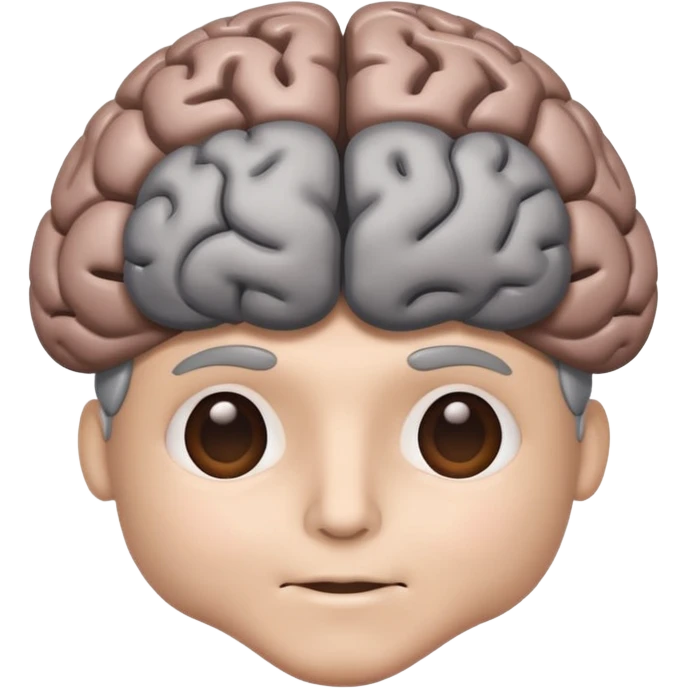 A brain with a relaxed face  emoji
