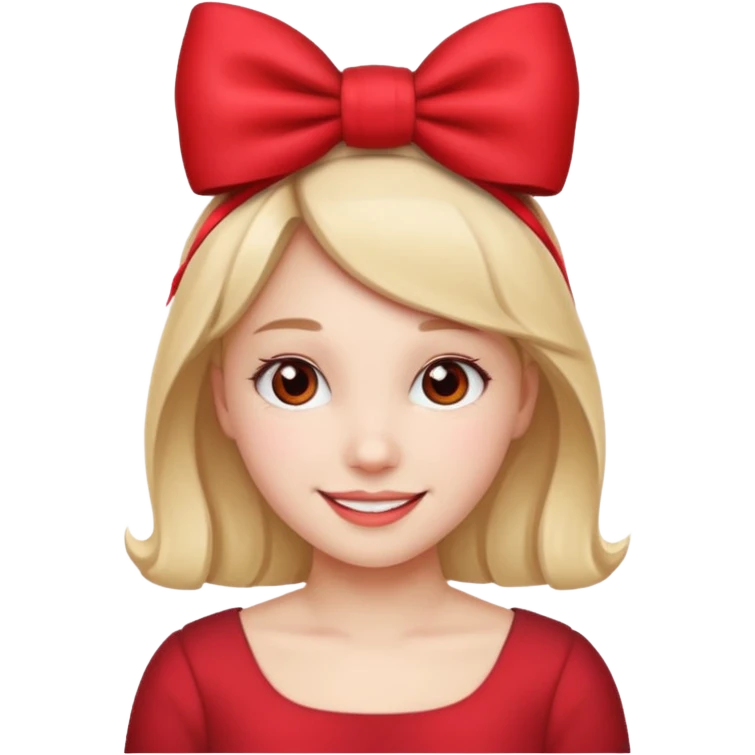 Girl with red bow on her head emoji