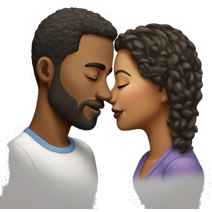 realistic portrait of a couple kissing emoji