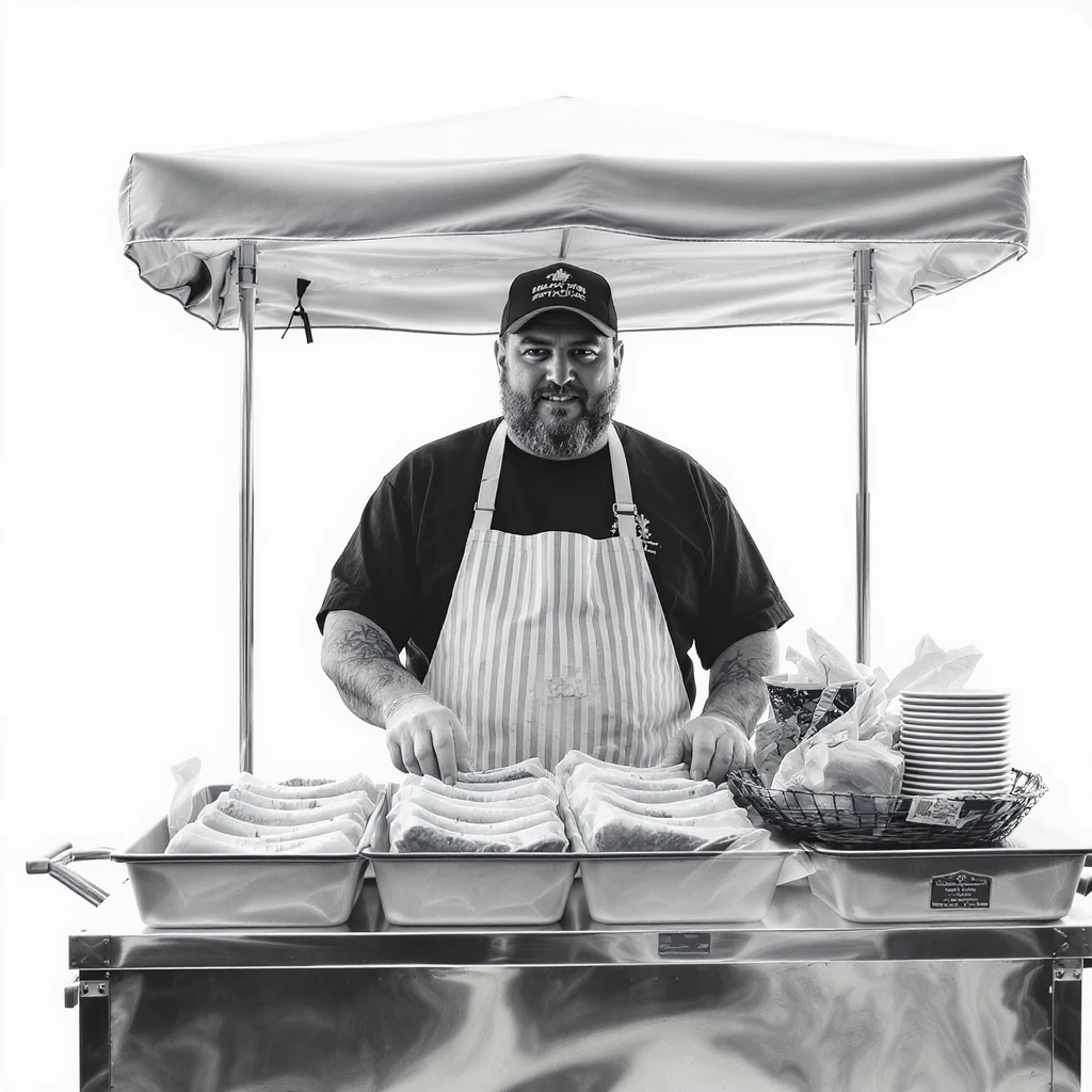 hotdog seller in New York with cart emoji