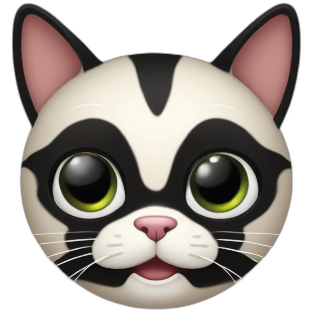 Gato negro enojado con manchita negra en su boca emoji