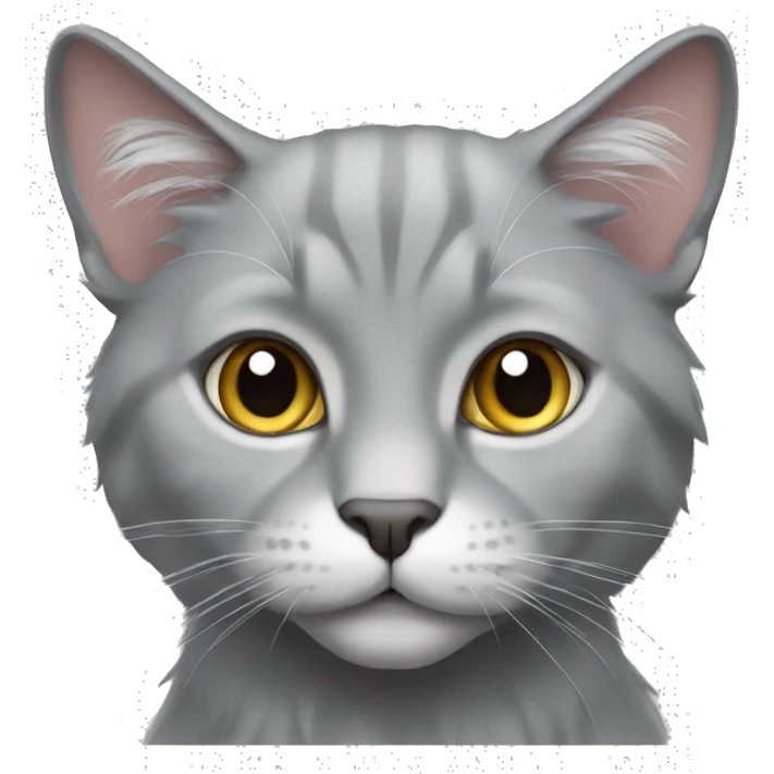 cat, grey, britsh long hair emoji