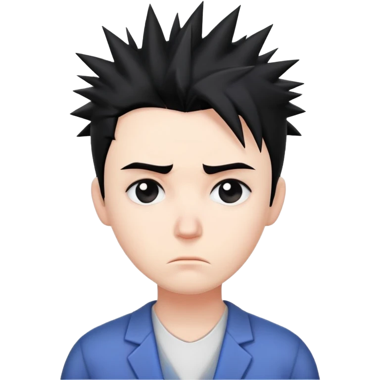 teacher with spikey hair being sad  emoji