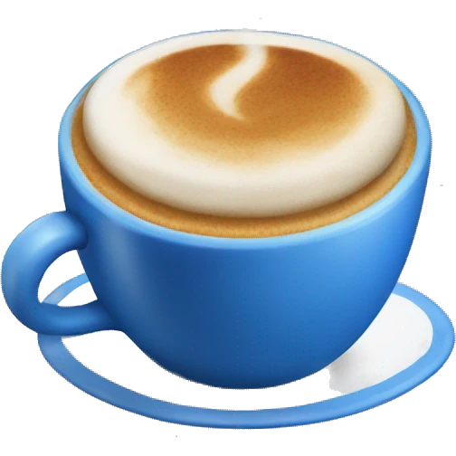 Blue cup of cappuccino  emoji