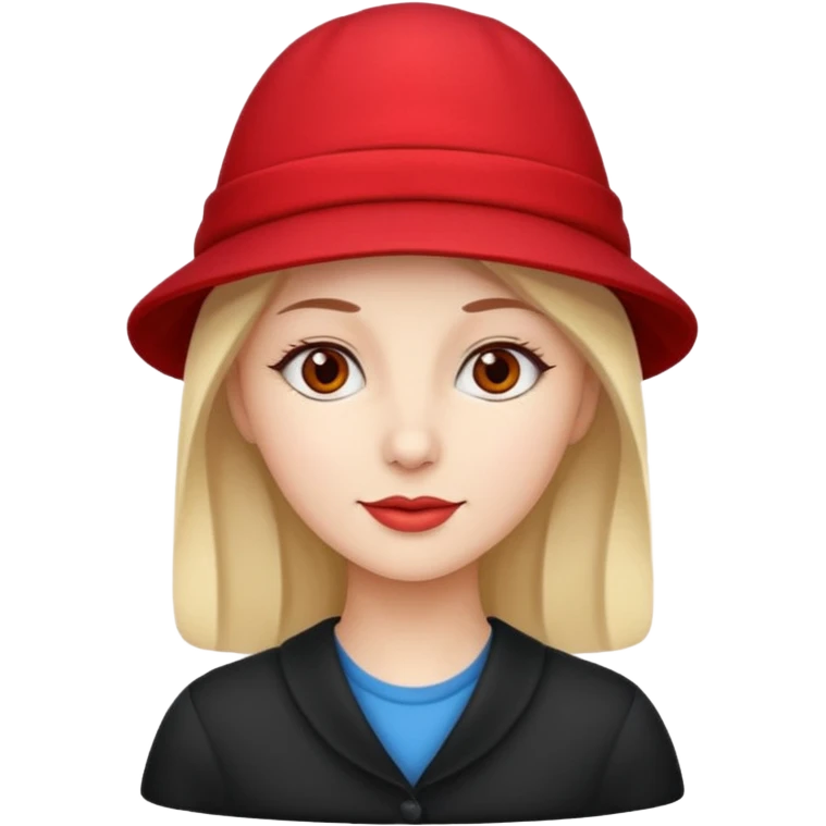 different woman with red hat emoji