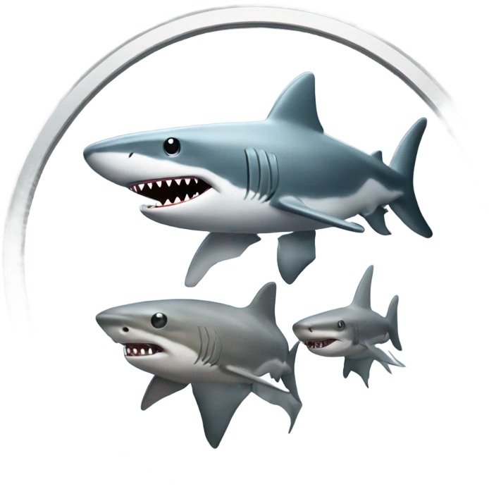 silver coins with shark inside emoji