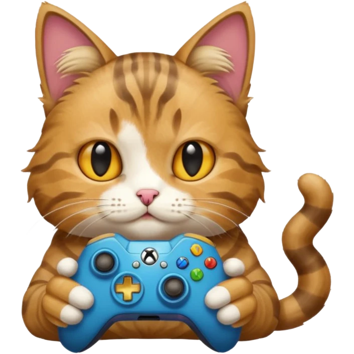 Cat playing Xbox emoji