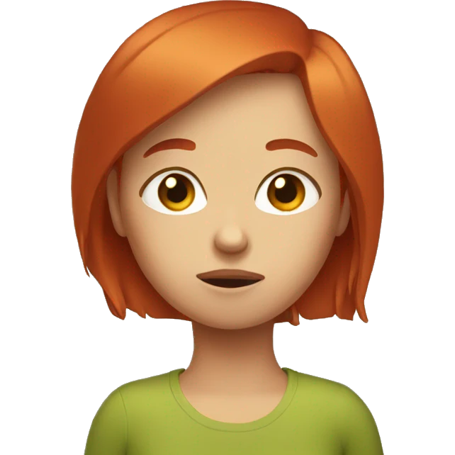 Extremely bored red headed girl emoji