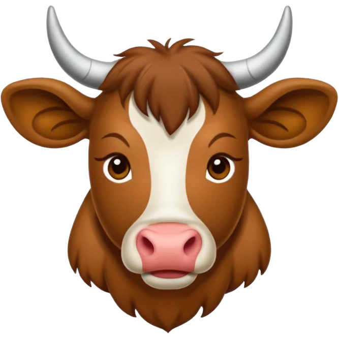 Vaca escocesa donde no se le ven los ojos emoji