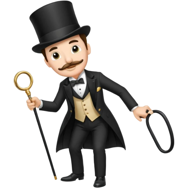 A gentleman of the high society with a moustach, a monocle, an elegant hat being super elitist emoji