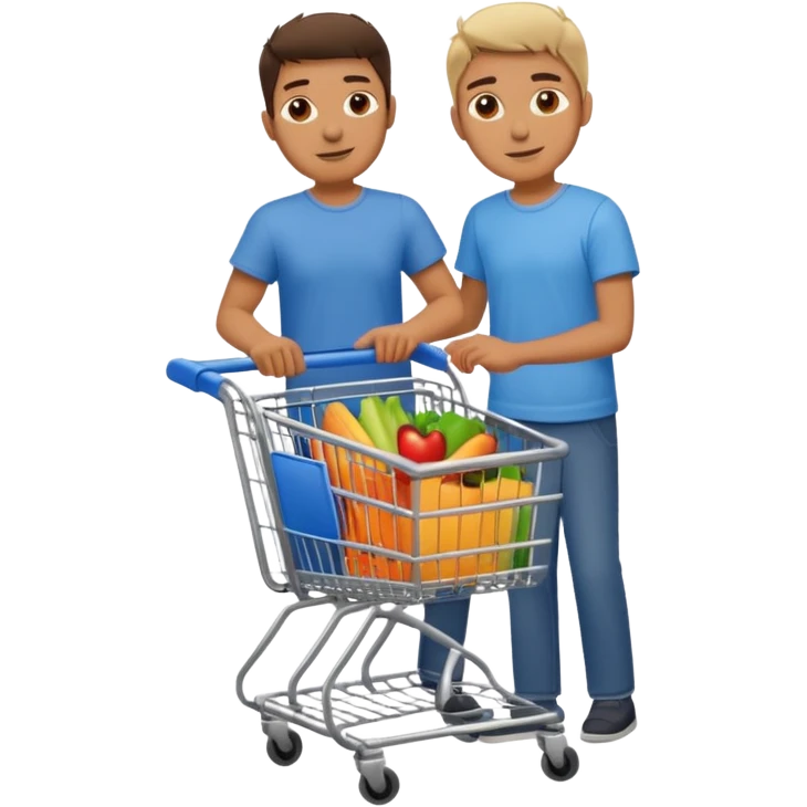 a man with a shopping cart full body emoji