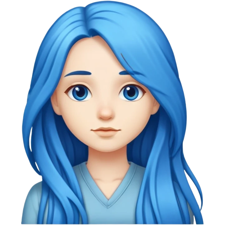 Girl with long blue hair emoji