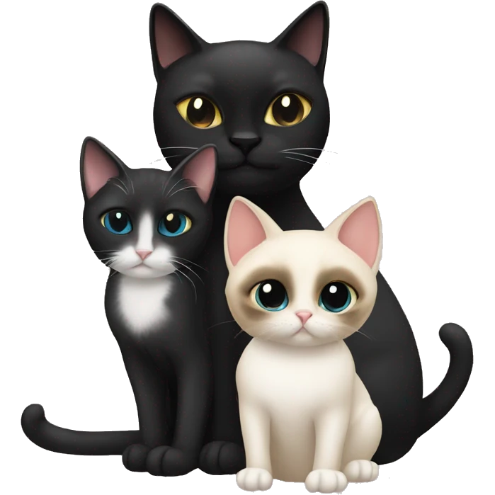 Black cat and Siamese cat emoji
