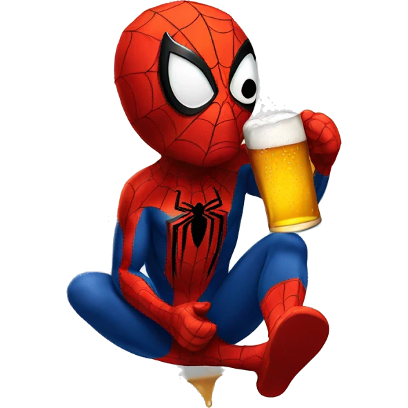 Spiderman drinking beer  emoji