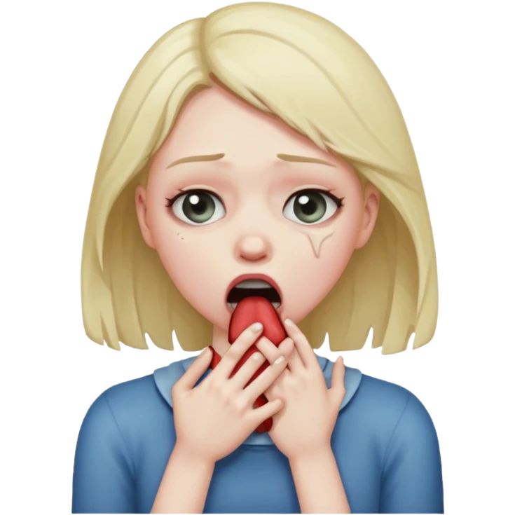 Girl choking herself emoji