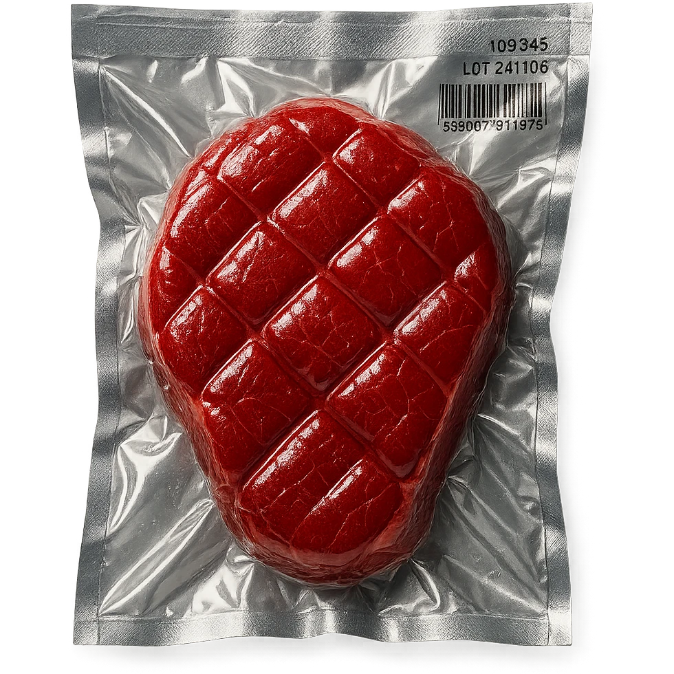 diamond-textured meat steak, shiny and inflated, no background emoji
