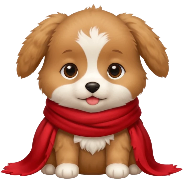 baby dog wears red scarf  emoji