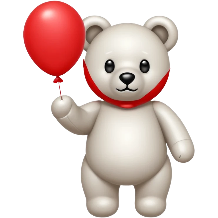 Niedliches gespenst in teddybärform mit einem luftballon in der hand emoji
