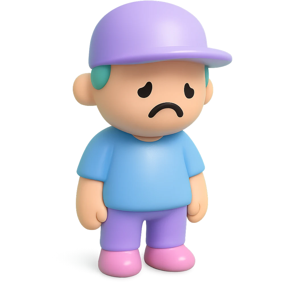 sad party guy with a snapback hat emoji