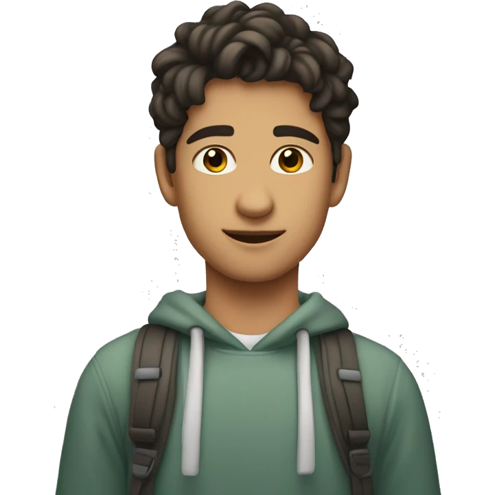 Adolescente moreno con raya en la ceja  izquerda emoji