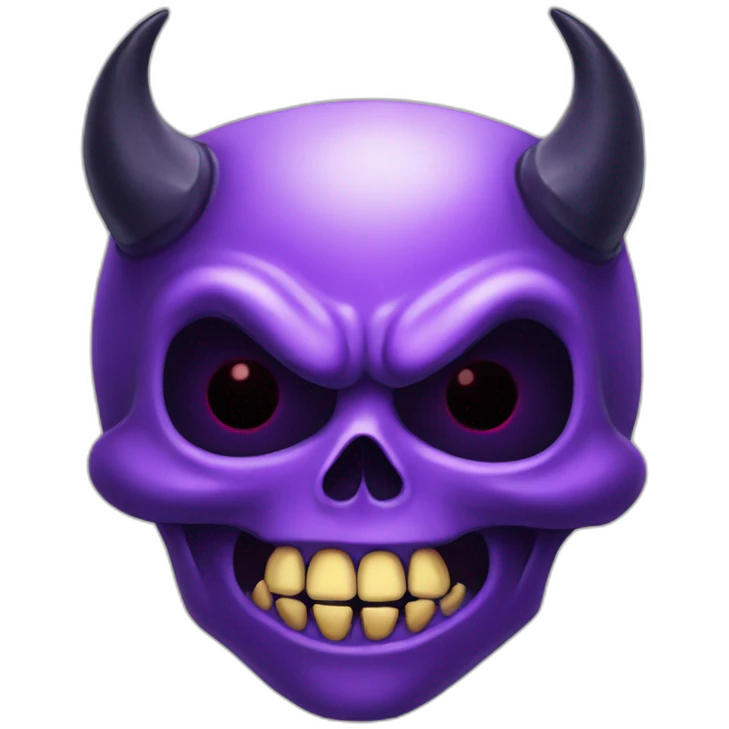 Half purple devil half skull emoji