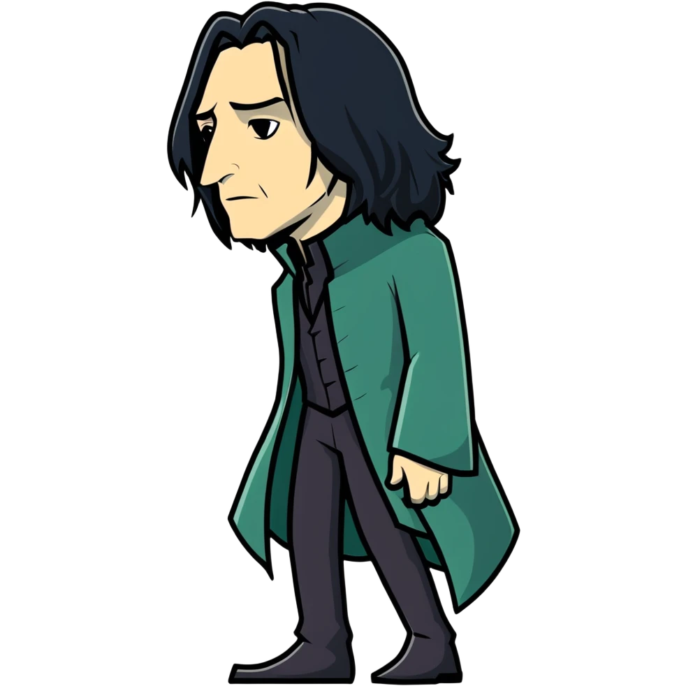 sad Severus Snape side view with long black hair emoji