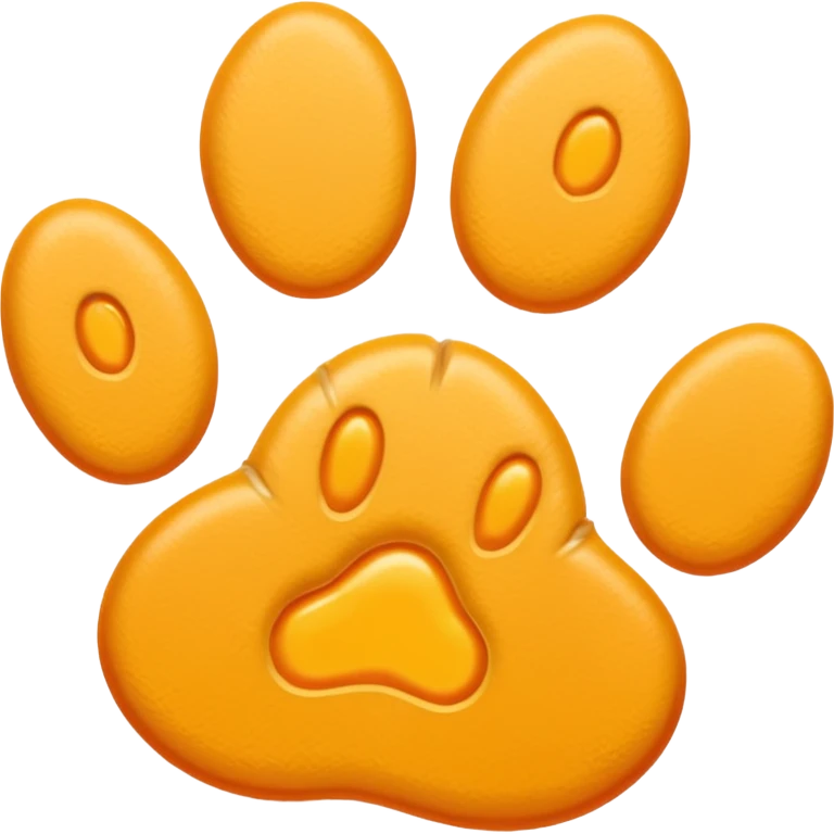 a very light pale pastel yellow-orange pawprint emoji